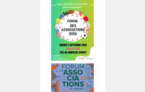 Retrouvez-nous aux forums des associations de Limoges et Couzeix !