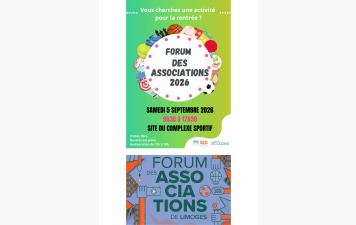 Retrouvez-nous aux forums des associations de Limoges et Couzeix !