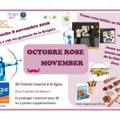 🎀 Octobre Rose & Movember : rendez-vous le dimanche 8 novembre au gymnase de La Brégère ! 🏹